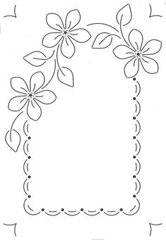 a square frame with flowers in the middle and dots on the bottom, as well as an