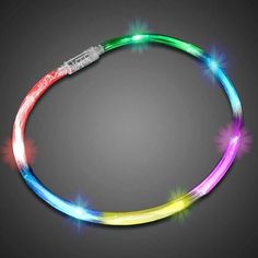 LED Light Up Flashing Rainbow Chaser Necklace - Party Glowz Led Necklaces, Run Time, Flashing Lights, Led Color, Batteries, Led Light, Light Up, Flash, Led Lights