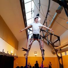 Ben sews his own Lightspeed Leggings for his trapeze workouts! On Instagram