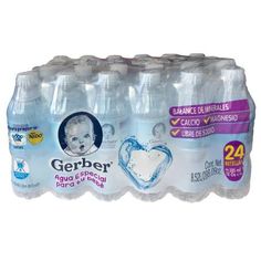 six bottles of gerber baby formula water