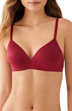 Natural support paired with unbelievable comfort makes this wireless bra an obvious choice for everyday wear. J-hook changes style from classic to racerback Foam cups 77% nylon, 23% spandex Hand wash, line dry Imported Future Foundation, Wire Free Bra, Free Bra, Foam Cups, Free Tshirt, Wireless Bra, T Shirt Bra, Strapless Bra, Bra Styles