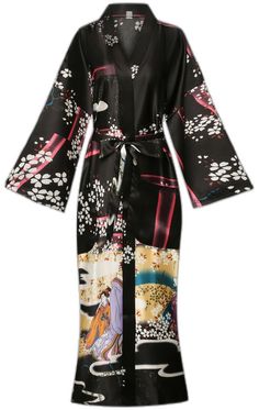 Bridal Dressing Gown, Satin Dressing Gown, Morning Dress, Plus Size Kimono, Kimono Robes, Traditional Kimono, Satin Kimono, Floral Robes, Womens Kimono