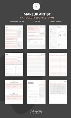 Makeup Artist Forms Client Intake Form Client Record Cards | Etsy Makeup Artist Business Cards Design, Freelance Makeup Artist Business, Makeup Consultation, Client Intake Form, Intake Form, Bridal Trial, Face Charts, Makeup Artist Kit, Makeup Trial