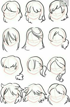 how to draw anime hair step by step