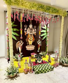 Satyanarayana Swamy Pooja Decoration, Poonal Decoration, Satyanarayan Pooja Decoration, Sathyanarayana Pooja Decoration At Home, Satyanarayana Pooja Decoration Ideas, Pooja Decoration Ideas At Home, Traditional Indian Decor, Diwali Backdrop