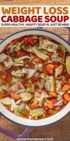 Losing Weight Ideas, Easy Cabbage Soup, Cabbage Soup Diet Recipe, Cabbage Soup Recipe, Easy Vegetable Soup, Diet Soup, Cabbage Soup Recipes, Cabbage Soup Diet, Easy Vegetable