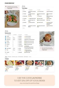 the meal planner is displayed in this screenshote, and it shows how to set up