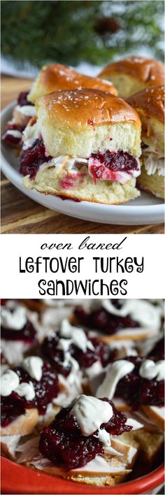 leftover turkey sandwiches with cranberry sauce and cream cheese