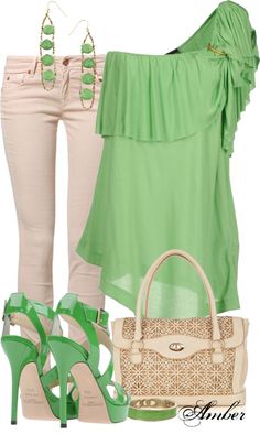 Green & Cream Outfit Lime Green Shoes, Business Outfit, Green Shoes, Green Shirt, White Pants, Outfit Set, Look Fashion, Passion For Fashion