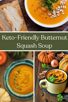 the keto - friendly butternut squash soup is an easy and delicious recipe for fall