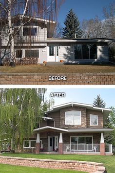 before and after photos of a house