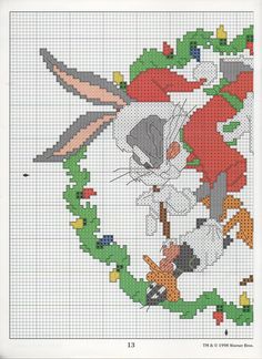 a cross stitch pattern with cats and birds on it