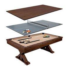 a ping pong table with two tables attached to the top and one on the bottom