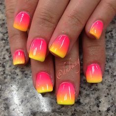 Instagram media by dndang #nail #nails #nailart Unghie Sfumate, Colorful Nail Art, Colorful Nail, Neon Nails, Beach Nails, Orange Nails, Nail Art Summer