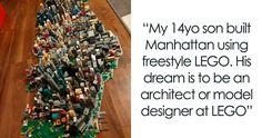 a large number of legos are arranged in the shape of a map and text