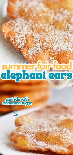 Sprinkle this summer fair food, called elephant ears, with cinnamon sugar. Sweet Bread No Yeast, Elephant Ear Dough Recipe, Fair Elephant Ears Recipe, Homemade Elephant Ears Easy, How To Make Fried Dough, How To Make Elephant Ears, Elephant Ear Recipe, Deep Fried Breakfast, Homemade Elephant Ears