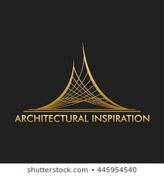 the logo for architectural inspirationation is gold and black with an intricate design on it