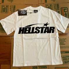 Hellstar Size :Xl Multiple Sizes In Stock !! Brand New Comes With Og Box And Og Shoes Cones 100% Authentic Ships Out Within 1-2 Days Shop With Confidence Trust Seller Multiple References Follow On Gram @Dtcdan23 @Forjettaheat Grunge Boy Style, Super Bowl T Shirts, Tshirt Graphics, Peanuts T Shirts, Streetwear Clothing Brand, T Shirt Logo Design, Shirt Logo Design, Streetwear Shirts, Mens Trendy Outfits