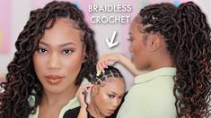 NEW INVISIBLE CROCHET BRAIDLESS PONYTAIL FT TOCEANA CURLY LOC | TOYOTRESS - YouTube Passion Locs Crochet, Latch Hook Hairstyles, Crochet Passion Twists Tutorial, Latch Hook Hairstyles Crochet, Latch Hook Styles Crochet Braids, How To Do Individual Crochet Faux Locs, Crochet Passion Twist, Illusion Crochet, Dreadlock Crochet Hook