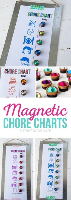 this is an image of magnetic chore chart