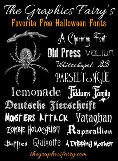 the graphics fairy's favorite free halloween fonts are available for purchase on etsyle com