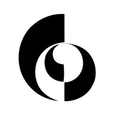 a black and white logo with the letter o