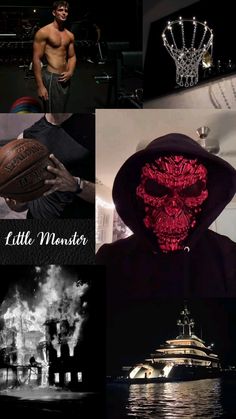 a collage of photos with the words'little monster '