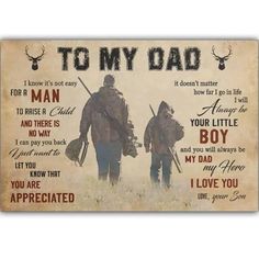 To My Dad Father And Son Hunting Poster, Hunting To My Dad Poster, Usa Flag Father Day Gifts For Father Poster Wall Art Hunting Poster, Father Day Gifts, To My Dad, Hero Poster, Landscape Poster, Kids Poster, Deer Hunting, Landscape Canvas, Father And Son