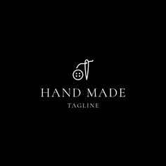 the logo for hand made tagline is black and white, with an image of a wheel