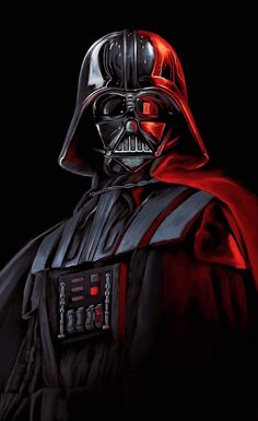 a darth vader painting in blue and red