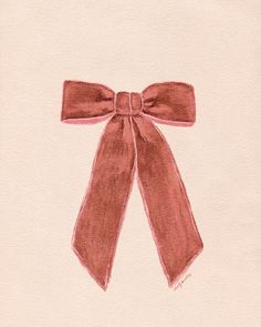 a drawing of a pink bow on a white background