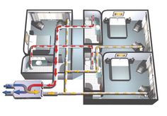 the floor plan of a house with electrical wiring