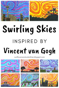 the words swirling skies inspired by vincent van gogh