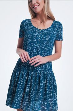 Ditsy Blue Smock Dress – Melissa Jean Boutique Ditsy Floral Print, Versatile Dresses, Pleated Mini Skirt, Photography Design, Smock Dress, Ditsy Floral, Trendy Dresses, Round Neckline, Clothing Items