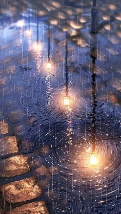 an image of rain falling on the ground