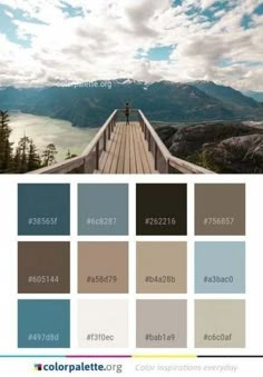 the color palette is blue, brown, and white with some clouds in the background