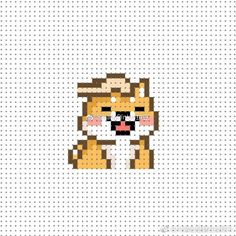 a cross stitch pattern of a tiger with a hat on it's head and eyes