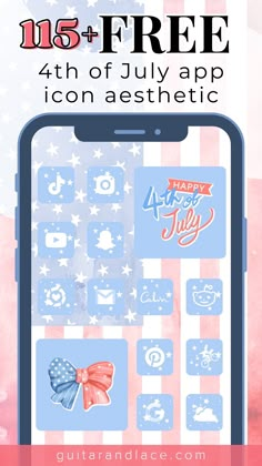 Free 4th of July App Icons for phone and iPad. 4th of july phone wallpaper, memorial day phone wallpaper, 4th of july phone background, patriotic wallpaper Blue Starry Aesthetic, Starry Aesthetic, Ipad Blue, Icons Phone, July Wallpaper, 4th Of July Wallpaper, Phone Text Message, Perfect Aesthetic