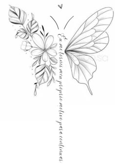 the back side of a butterfly tattoo design