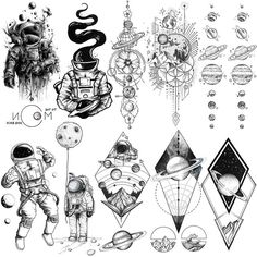 an image of some space related tattoos