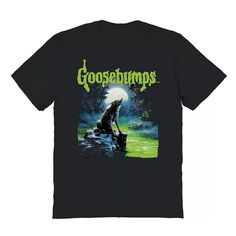 Men's Goosebumps Wolf Graphic Tee Goosebumps Shirt, Wolf Graphic, Fabric Names, Dream Clothes, Graphic Tee Shirts, Mens Graphic Tee, Black Tee, Cotton T Shirt, Graphic Tee