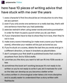 an article about writing on paper with the text here have 10 pieces of writing advice that have stuck me over the years