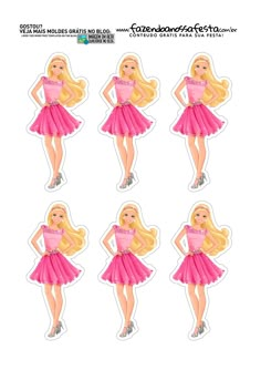 the barbie doll stickers are all in different styles and sizes, including blonde hair