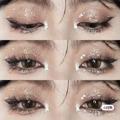 Old Fashion Makeup, Cute Creative Makeup Looks, Txt Concert Makeup Ideas, Enhypen Concert Makeup, K Pop Eye Makeup, Txt Concert Makeup, Douyin Glitter Makeup, Ateez Makeup Looks, Korean Glam Makeup