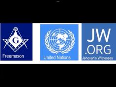 three different logos for the united nations, jw org and freemason