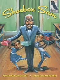 a book with an image of a man in a suit and two children