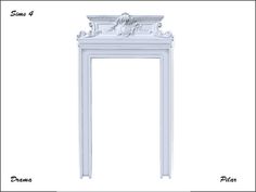 an ornate white fireplace surround on a white background