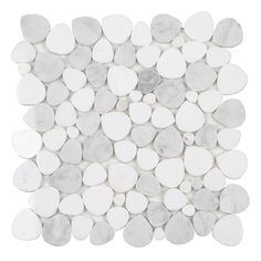 Bianco Carrera Thassos, Shaved Pebble Tile | Natural Stone by Tesoro Pebble Mosaic Tile, Bathrooms Showers, Pebble Tile, Marble Polishing, Kitchen Backsplashes, Pebble Mosaic, Calacatta Gold, Commercial Space, Natural Stone Tile