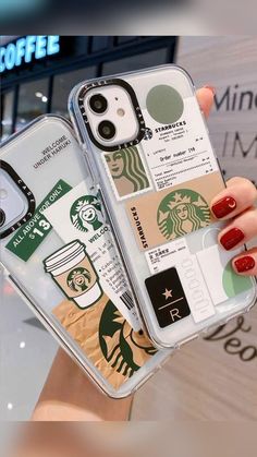 starbucks phone case with stickers on the back for iphone 11 pro max xr