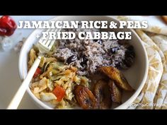 Vegan Fried Cabbage, Fried Cabbage Recipe, Jamaican Rice And Peas, Fried Cabbage Recipes, Jamaican Rice, Rice Peas, Vegan Fries, Cabbage Recipe, Full Recipes